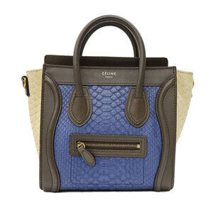 Celine Luggage Shopper Two Tone Python Leather